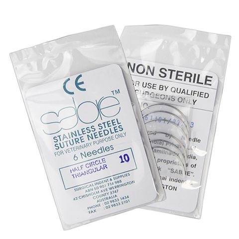 HALF CIRCLE TRIANGULAR SUTURE - SIZE 10 (103) - 6 PACK