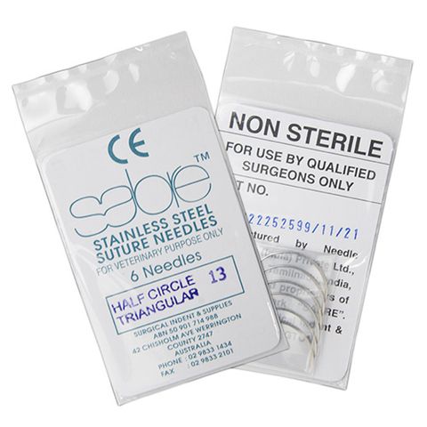 HALF CIRCLE TRIANGULAR SUTURE - SIZE 13 (103) - 6 PACK