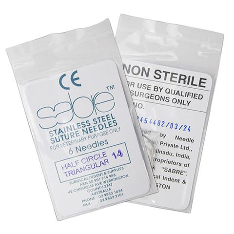 HALF CIRCLE TRIANGULAR SUTURE - SIZE 14 (103) - 6 PACK