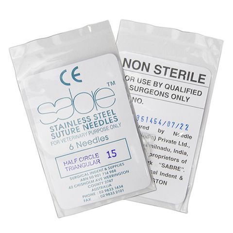 HALF CIRCLE TRIANGULAR SUTURE - SIZE 15 (103) - 6 PACK