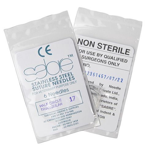 HALF CIRCLE TRIANGULAR SUTURE - SIZE 17 (103) - 6 PACK