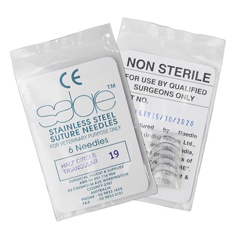 HALF CIRCLE TRIANGULAR SUTURE - SIZE 19 (103) - 6 PACK