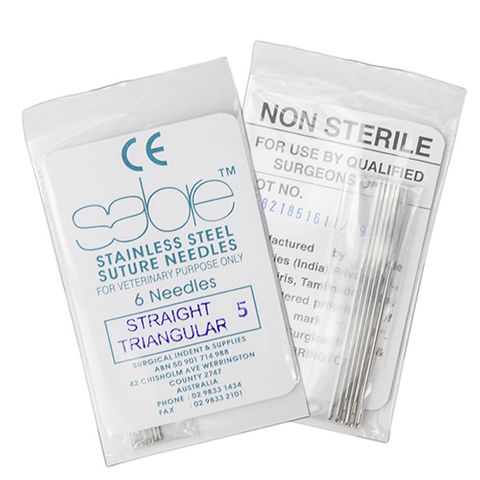 STRAIGHT TRIANGULAR SUTURE - SIZE 5 (104) - 6 PACK