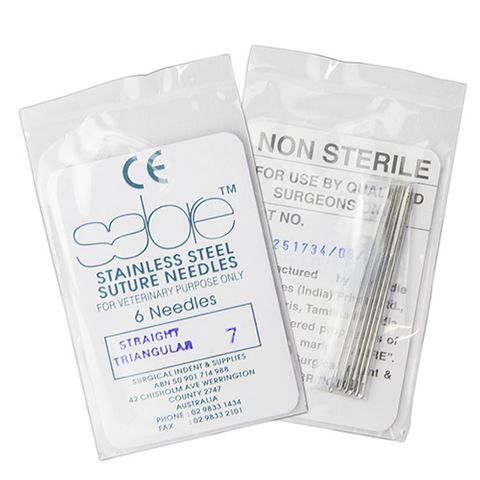 STRAIGHT TRIANGULAR SUTURE - SIZE 7 (104) - 6 PACK