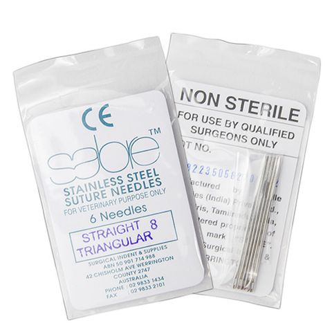 STRAIGHT TRIANGULAR SUTURE - SIZE 8 (104) - 6 PACK