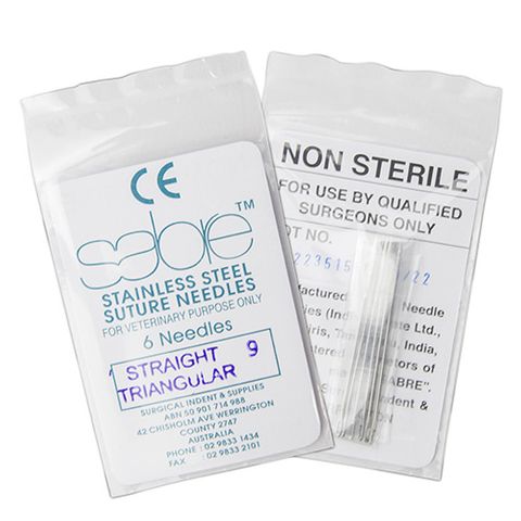 STRAIGHT TRIANGULAR SUTURE - SIZE 9 (104) - 6 PACK