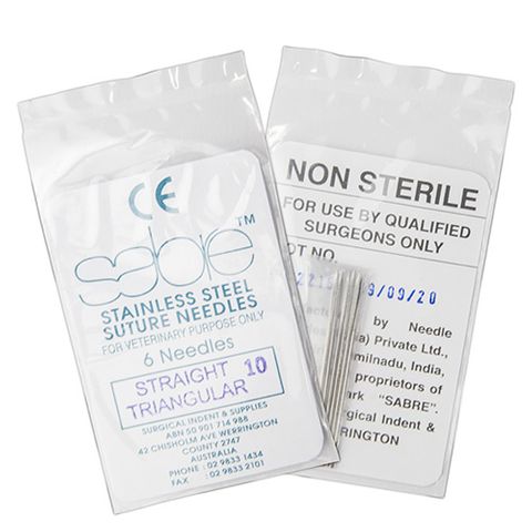 STRAIGHT TRIANGULAR SUTURE - SIZE 10 (104) - 6 PACK