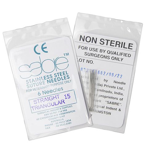 STRAIGHT TRIANGULAR SUTURE - SIZE 15 (104) - 6 PACK