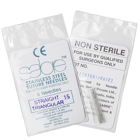 STRAIGHT TRIANGULAR SUTURE - SIZE 16 (104) - 6 PACK