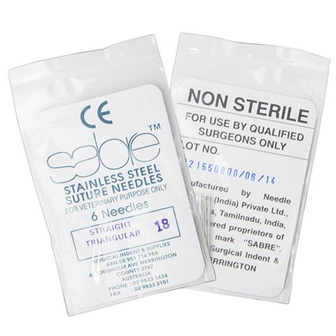 STRAIGHT TRIANGULAR SUTURE - SIZE 18 (104) - 6 PACK