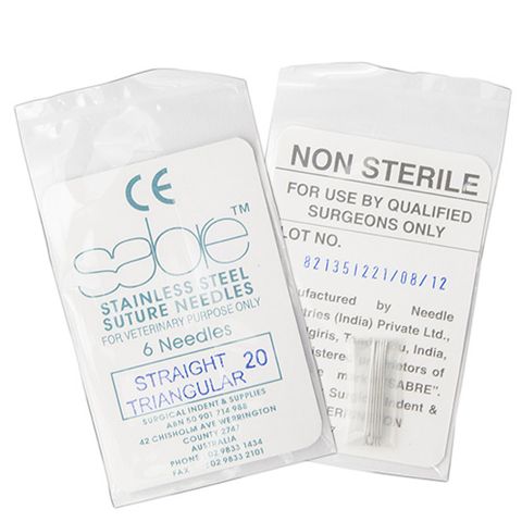 STRAIGHT TRIANGULAR SUTURE - SIZE 20 (104) - 6 PACK