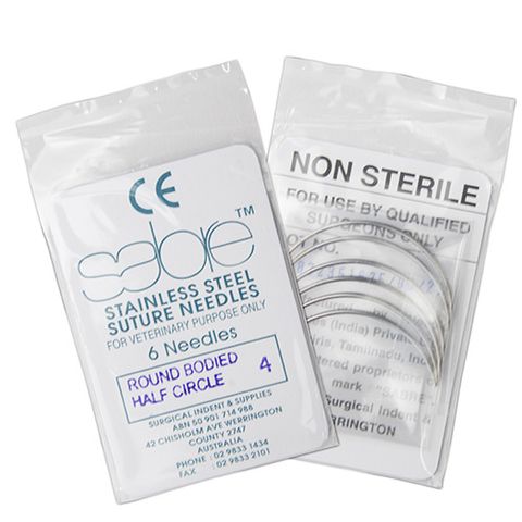 HALF CIRCLE ROUND BODY SUTURE - SIZE 4 (105) - 6 PACK