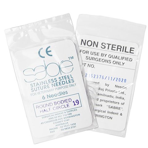 HALF CIRCLE ROUND BODY SUTURE - SIZE 19 (105) - 6 PACK