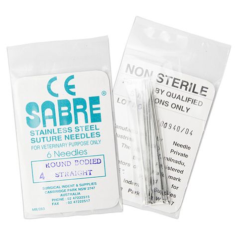 STRAIGHT ROUND BODY SUTURE - SIZE 4 (107) - 6 PACK