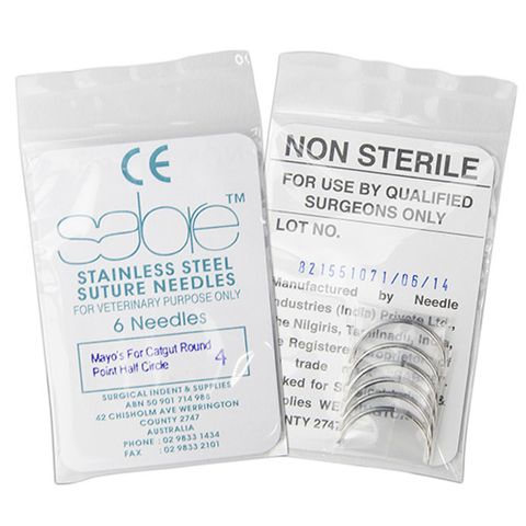 TAPER POINT SUTURE NEEDLE - SIZE 4 (108) - 6 PACK