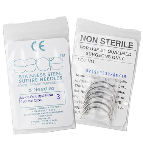 TROCAL POINT SUTURE NEEDLES - SIZE 3 (109) - 6 PACK