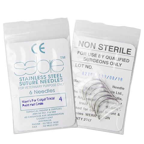 TROCAL POINT SUTURE NEEDLES - SIZE 4 (109) - 6 PACK