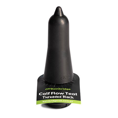 BAINBRIDGE CALF FLOW TEAT - THREADED BLACK