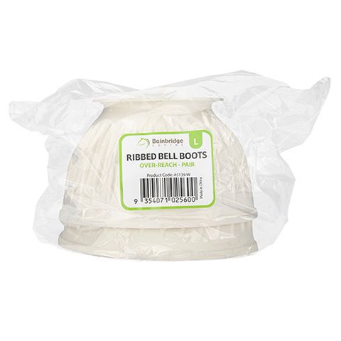 RIBBED BELL BOOTS OVER-REACH LGE WHITE - PAIR