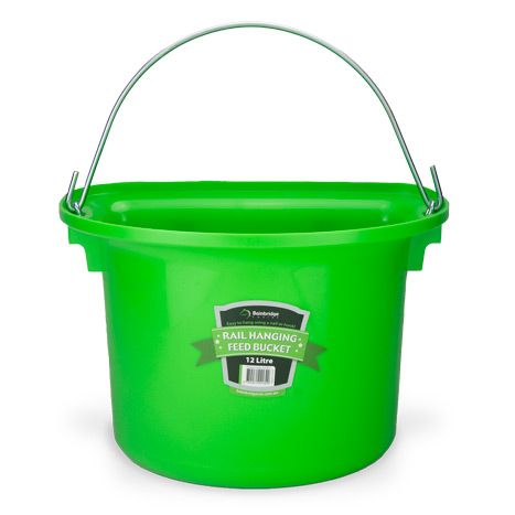 RAIL HANGING FEED BUCKET 12 LITRE - GREEN