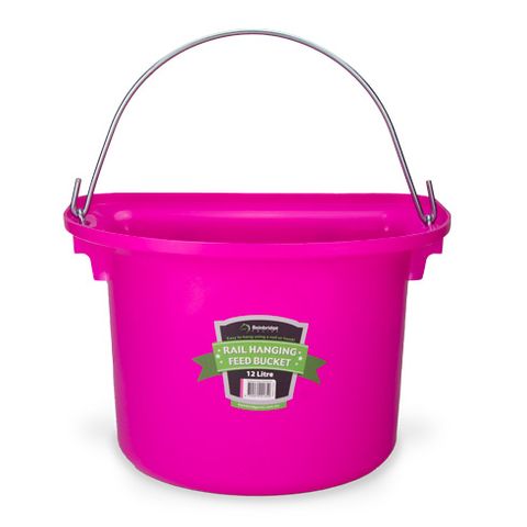 RAIL HANGING FEED BUCKET 12 LITRE - HOT PINK