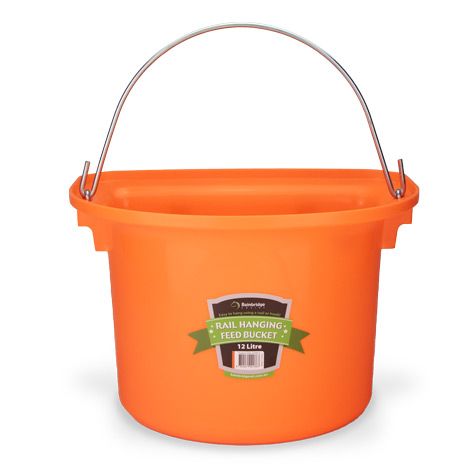 RAIL HANGING FEED BUCKET 12 LITRE - ORANGE