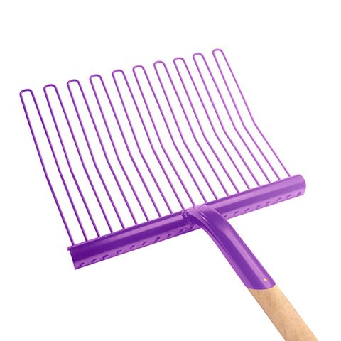 SUPREME RUBBER MATTING FORK METAL - WOOD HANDLE - PURPLE