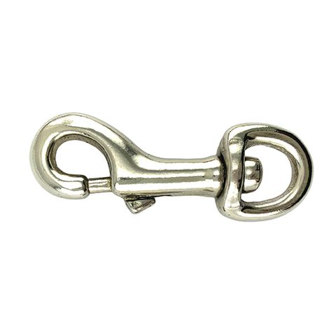 National Hardware Nickel Snap Hook, Round Swivel Eye, 3/4 x 3.375