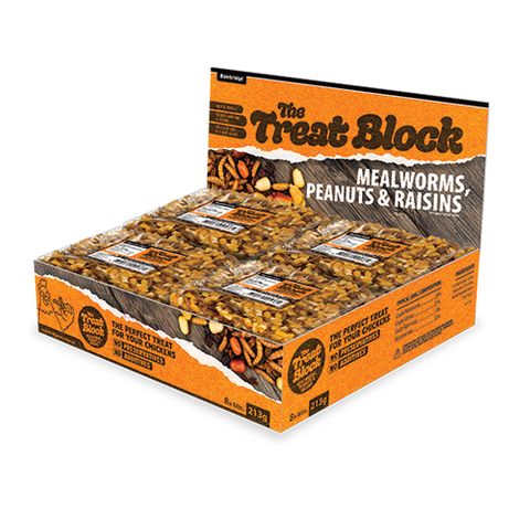 TREAT BLOCK - MEALWORMS, PEANUTS AND RAISINS