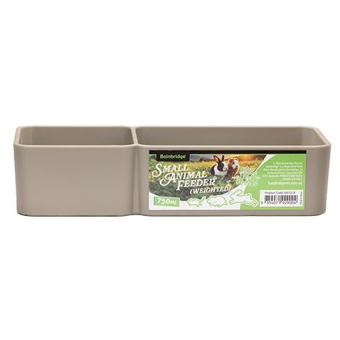 Small Animal Feeder Bowl - Weighted - Double Rectangular