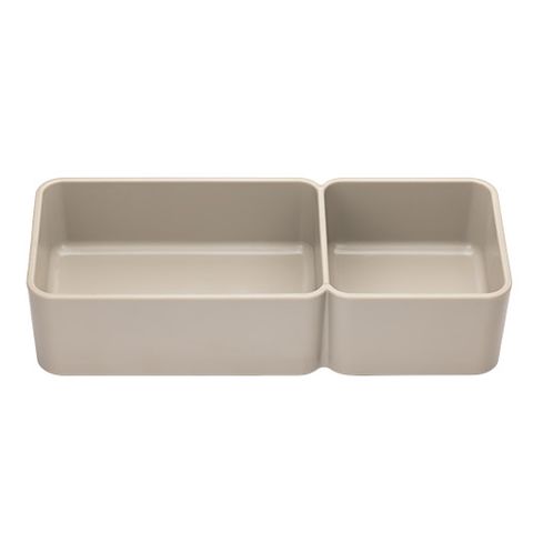 SMALL ANIMAL FEEDER DOUBLE RECTANGULAR - BROWN