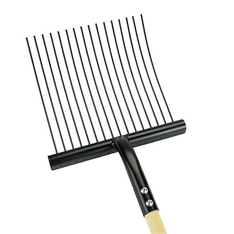 NARROW STABLE FORK W ROUND HEAD - BLACK