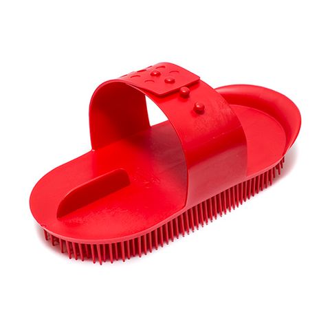 PLASTIC MASSAGE CURRY COMB LARGE - RED