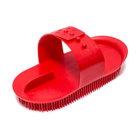 PLASTIC MASSAGE CURRY COMB SMALL - RED