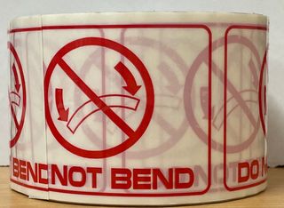 Rip a Label 72mm Do Not Bend Red on White (Perf)
