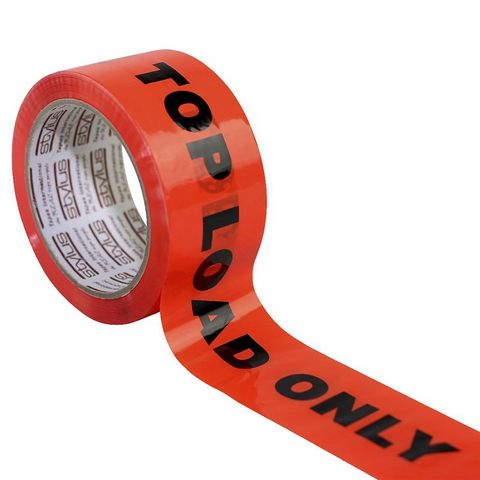 Top Load Only Tape 48mm x 66m Black On Orange.