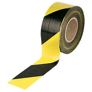 Barrier Tape Yellow & Black 75mm x 100m
