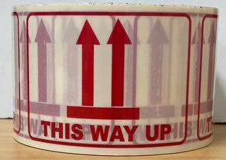 Rip a Label 72mm This Way Up -Red On White