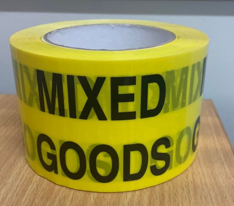 Rip a Label 72mm Mixed Goods . Black on Yellow