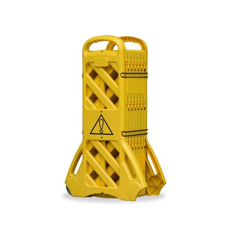 Mobile Expanding Safety Barrier - Polyethylene Yellow