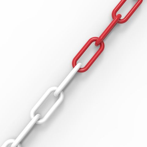 Chain 6mm Plastic 25m roll - Red/White