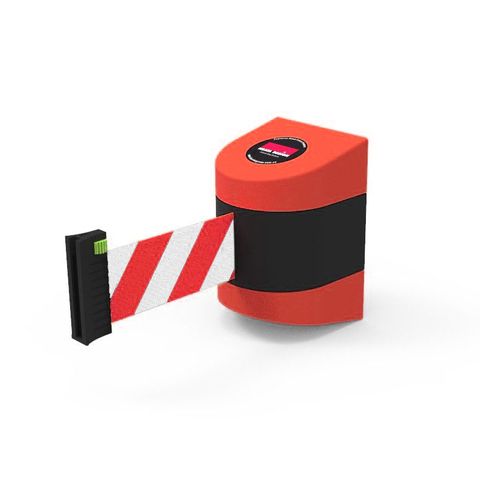 Wall Mount Retractable Belt Barrier 5m - PVC - Red/White