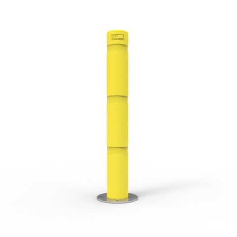 Bollard 90mm Surface Mounted with Skinz Bollard Sleeve - Safety Yellow