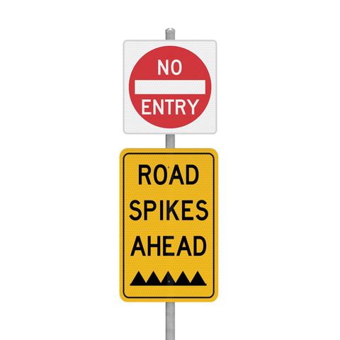 NO ENTRY Road Spikes - Sign Kit