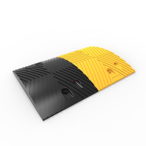 Round Rubber Speed Hump Body 500mm - Black/Yellow