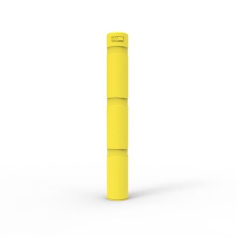 Bollard 220mm Below Ground with Skinz Bollard Sleeve - Safety Yellow