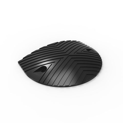 Round Rubber Speed Hump End each - Black