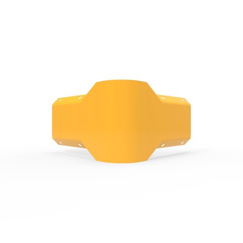 W Beam 90 Degree External Connector - Galvanised and Powder Coated Yellow