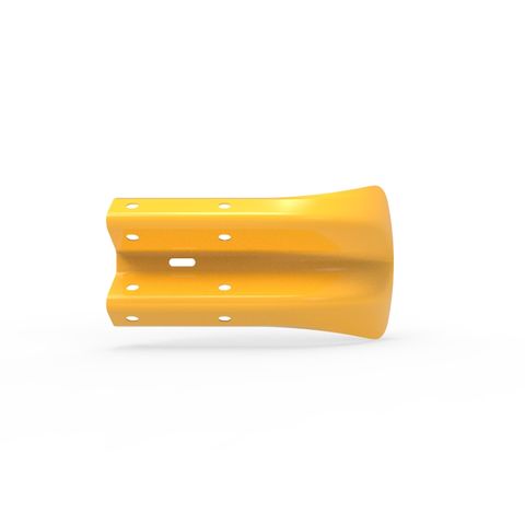 W-Beam Fish Tail End Terminal - Galvanised and Powder Coated Yellow