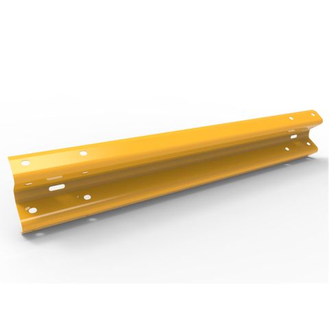 W-Beam Rail for 2m Centres - Galvanised and Powder Coated Yellow